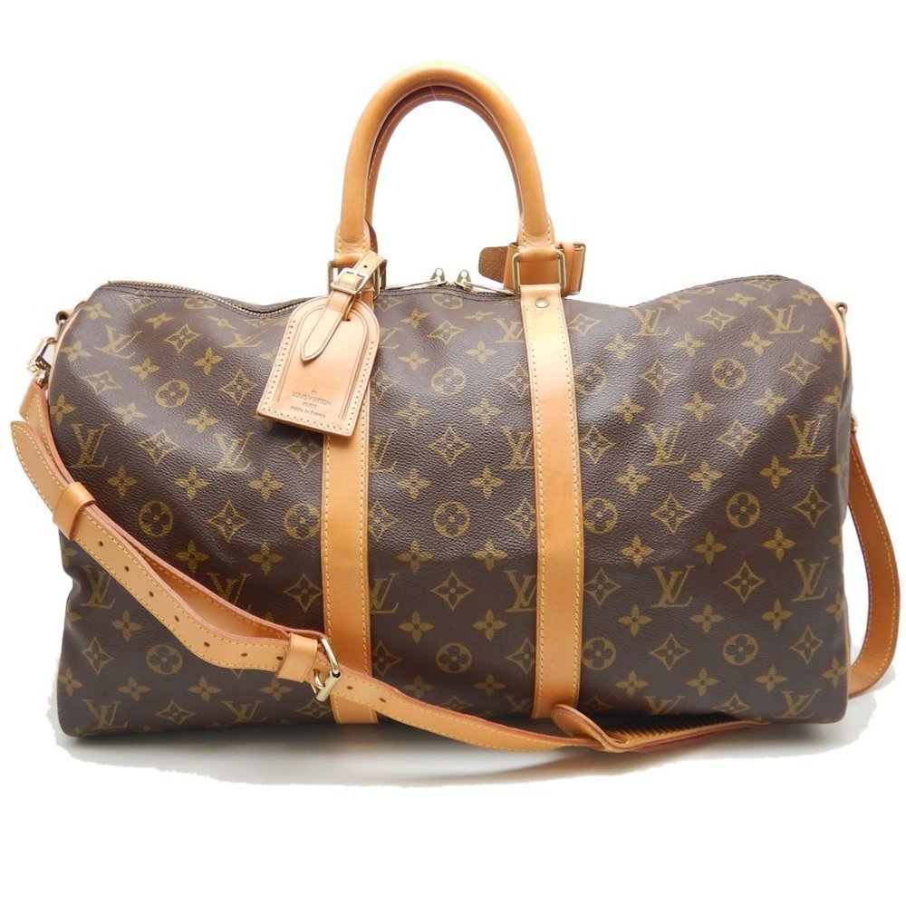 Louis Vuitton Monogram Keepall Bandouliere 45 Shoulder Bag Brown